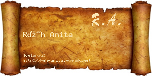 Réh Anita névjegykártya
